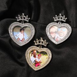 Custom Made Princess Picture Po Pendant Necklace Icy Zircon Charm with 24 Rope Chain Men Women Hiphop Rock Jewellery Gift161Y