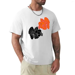 Men's Tank Tops Fancy Oranda Goldfish Full Red Black Logo T-Shirt Plain Heavyweight T Shirts Vintage Clothes Men Clothings