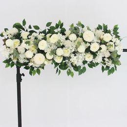 Decorative Flowers Wreaths 1m Artificial Flowers Roses For Wedding Party Arch Backdrop Arrangement Supplies Rustic Home Decor Silk Fake Peony Hydrangea 231205
