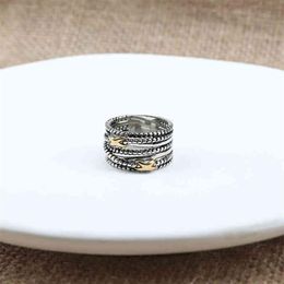 Women Designer Jewelry Cross Ring Vintage Men Fashion Rings for Braided Classic Copper ed Wire X Engagement Anniversary Gift236N