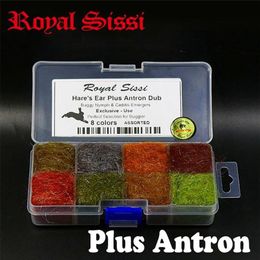 8 Colours Dispenser hare's ear dubbing Plus Antron dub buggy nymph dub fly fishing tying materials caddis emerger dry fly dub 286W