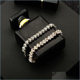 Charm Bracelets Zircon Bracelet Sier Bracelets Fine Jewellery Gift Vintage Luxury Crystal Drop Delivery Jewellery Bracelets Dhzia