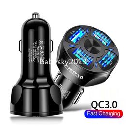 35W 7A Fast Quick Cell Phone Car Chargers QC3.0 4 USb 3 Ports B1 Car Charger Power Adapter For Iphone 7 8 11 12 13 14 15 Samsung s10 s20 htc Tablet PC Mp3