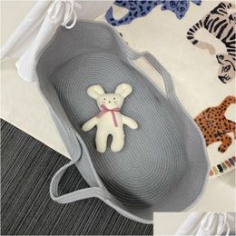 Baby Cribs Babynest 70X40X25Cm Slee Cartoon Bear Portable Basket Cotton Rope Bed 230915 Drop Delivery Kids Maternity Nursery Bedding Dhern