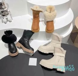 Winter Warm Boot Designer Woman Australia Snow Boot Classic Mini Buckle Velcro Motorcycle Ankle Booties For