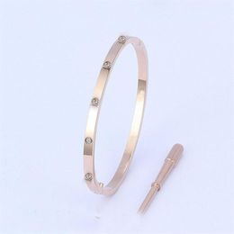 4mm Thin Titanium Steel Bracelet Bangles Fashion Women Men 10 Stone Bangle Bracelets Distance Jewellery with Gift bag Size 16-19cm302s