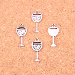156pcs Antique Silver Plated wine glass Charms Pendants for European Bracelet Jewellery Making DIY Handmade 20 9mm198x