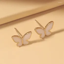 Dangle Earrings European And American Women's White Artificial Shell Butterfly Studs Less Than Petite