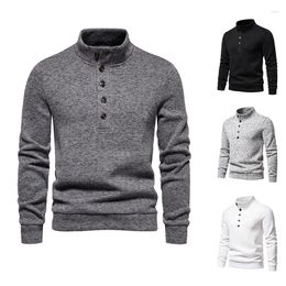 Men's Sweaters 2023 High Neck Button Sweater Knitwear Large Size Fashion Casual Bottom Shirt For Men