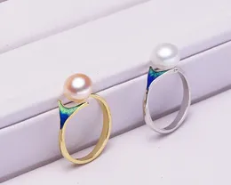 Cluster Rings Blue Mermaid Design Pearl Accessory Genuine Women Gifts Small Wholesale For Store