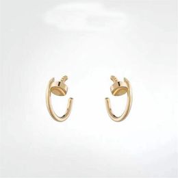 Fashion titanium steel nails Stud earrings for mens and women gold silver jewelry for lovers couple rings gift NRJ308P