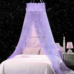 Crib Netting Elegant Lace Bed Canopy Mosquito Net Hung Dome Mesh Canopy Princess Round Dome Bedding Net Bed Mosquito for Bedroom Camping Q231205