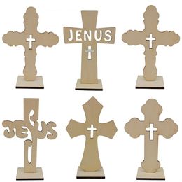 Wooden crafts cross ornaments wooden home decorations Arts and Crafts LT692