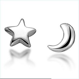 Stud Earrings 925 Sier Star Amp Moon Fashion Sterling Jewelry For Women Drop Delivery Dhdfq