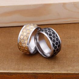 Cluster Rings Fashion Creative Jewellery Cool Personality Football Pattern Titanium Steel Men And Women