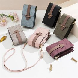 Wallets 2021 Bags For Women Wallet Plaid Leather Shoulder Straps Bag Mobile Phone Big Card Holders Handbag Pockets Girls253c