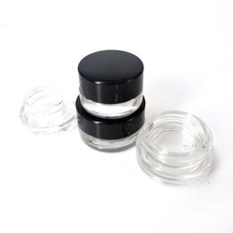 New 3ml 5ml Non-Stick Glass Case Wax Container Dab Jar Dabber Dry Herb Concentrate Cream Container Thick oil Packing Bottle Portable