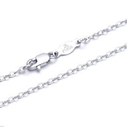 Chains Fine Pure Platinum PT950 Chain 1mmW Women O Link Necklace 18inch 2 5-3g222z