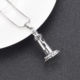 LkJ10012 The Lighthouse Cremation ashes turned into Jewellery Stainless Steel Men Keepsake Memorial Urn Pendant For Dad300D