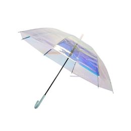 Fashion Laser Iris Transparent Ms Apollo Waterproof UV Super Size Fresh Long Handle Umbrella Rain 201112237e