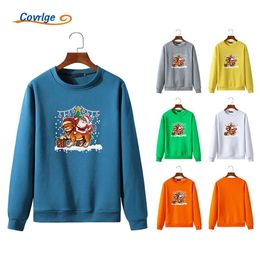 Men's Hoodies Sweatshirts Covrlge Men's Hoodie Christmas Funny Cat Print Autumn Winter Causal fashion Men Crewneck Sweatshirt Streetwear Male MWW355 231205