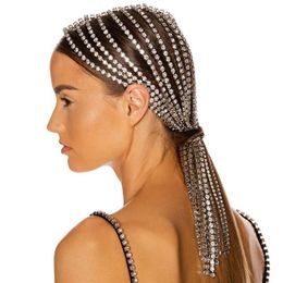 Hair Clips & Barrettes Shiny Full Rhinestone Fringed Hairband For Women Bijoux Long Tassel Crystal Accessories Wedding Banquet Hea228k