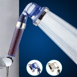Bathroom Shower Heads 3 Function 125 Degrees High Pressurize Handheld Showering Head Water Saving Plastic Bath Filter Spray2395