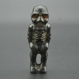 Starożytna Jade i Old Jade Culture Meteoryt szkielet szkieletu i statua Man Pendant2817