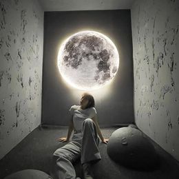 Wall Lamp Modern LED Moon Indoor Lighting For Bedroom Living Hall Room HOME Decoration Fixture Lights Decorate Lusters Lamps242R