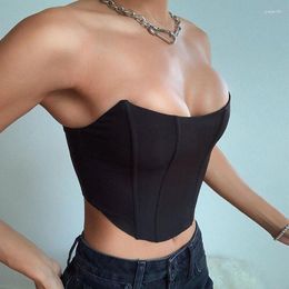 Camisoles & Tanks Sexy Backless Midriff Slim Strapless Women Bare Fit Tube Top