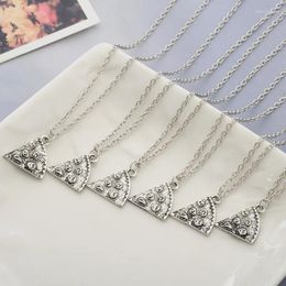 Pendant Necklaces 1pc Pizza Crystal Necklace Friend Friendship Lovers Family BFF Gift Food Jewelry