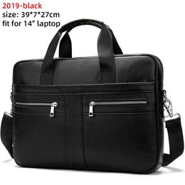 Briefcases Men's Briefcases Bag Men Leather Laptop for Document Office Portable Shoulder s Man Business 8523 231205