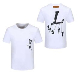 Fashion Mens T Shirt 2024 Summer Shirts Casual Crane Printing High Quality Hip Hop Men Women Short Sleeve Black White Tees Asian size