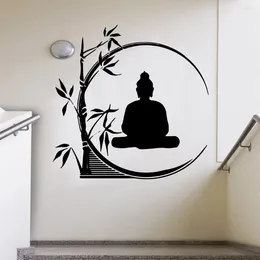 Wall Stickers Artistic Buddha Cartoon Sticker Decals Home Decor For Living Room Kids Decoration Murals