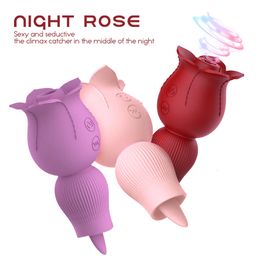 Sex Toy Massager Rose Sucking Licking Vibrator for Women Clitoris Nipples Stimulator Vagina Massager Silicone Female Adult Toys