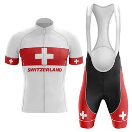 New 2022 Switzerland Cycling Team Jersey 19D pad Bike Shorts Set Quick Dry Ropa Ciclismo Mens Pro BICYCLING Maillot Culotte Wear262d