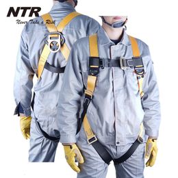 Climbing Harnesses Fall Arrest Rock Harness Aerial Work Safety Belt Outdoor Full Body Anti Protective Gear 231204