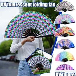 Chinese Style Products Chinese Style Products 33Cm Folding Fan Fu For Gifts Stage Performance Dance Party Props Room Decor R230728 Dro Dhlf8