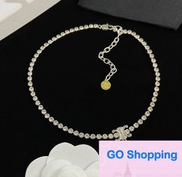 Quality Diamond Brass Necklace European and American Fashion All-Match Special-Interest Design Clavicle Chains