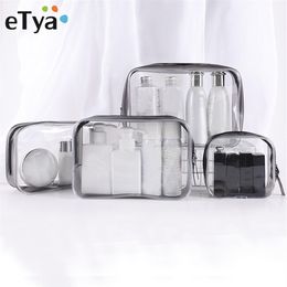 eTya Transparent Cosmetic Bag Clear Zipper Travel Make Up Case Women Makeup Beauty Organizer Toiletry Wash Bath Storage Pouch2686