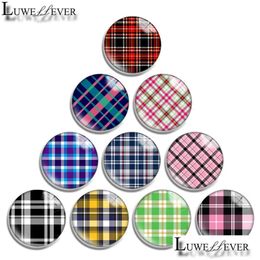 Clasps & Hooks 10Mm 12Mm 14Mm 16Mm 20Mm 25Mm 30Mm 608 Chequered Pattern Round Glass Cabochon Jewellery Finding Fit 18Mm Snap Button Char Dhm4I