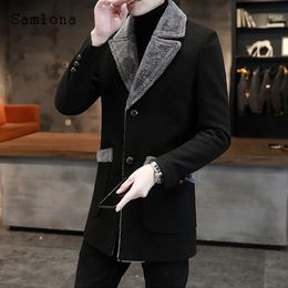 Men's Wool Blends SingleBreasted Tops Blend Coats Plus Size Mens Fashion Jackets Winter Warm Outerwear Huge Pocket Long Overcoats 231205