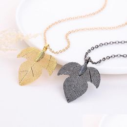 Pendant Necklaces Leaf Necklace Maxi Jewellery Sweater Chokeres Necklaces Ladies Girls Special Leaves Pendants Drop Delivery Jewellery Nec Dhjx4