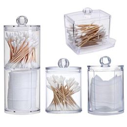 Storage Bags Acrylic Cosmetic Organiser Cotton Swabs Qtip Box Container Makeup Pad Jewellery Holder Candy2247