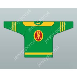 Custom GREEN 1945-46 GORDIE HOWE 9 OMAHA AK-SAR-BEN KNIGHTS HOME HOCKEY JERSEY NEW Top Stitched S-M-L-XL-XXL-3XL-4XL-5XL-6XL