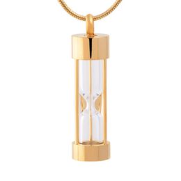 IJD9400 Gold Colour Stainless Stee Cremation Locket Hourglass Design Women Gift Necklace for Loved Ones Ashes Keepsake Jewelry2897