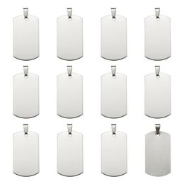 50pcs 201 Stainless Steel Rectangle Blank Stamping Tag Pendants with Snap on Bail F80 Supplies for DIY Jewellery Necklace Making 211303W