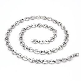 Coffee Beans Link Chain 7 4MM Necklace For Men Stainless Steel Rope Link chain Necklaces Fashion Hip hop Men Jewelry2630