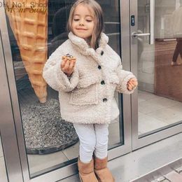 Down Coat Fashion Baby Girl Boy Winter Jacket Thick Lamb Wool Infant Toddler Child Warm Sheep Like Coat Baby Outwear Cotton 1-8Y Q231205