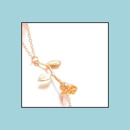 Pendant Necklaces Flower Necklace Cute Delicate Women Collier Maxi Boho Choker Drop Delivery Jewellery Pendants Dhaj7